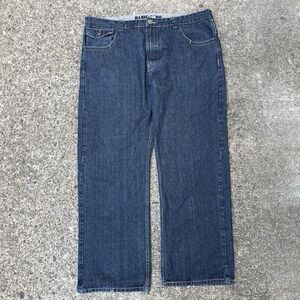Vintage Basic Code Jeans Mens 44x32 Blue Baggy Skater Denim Grunge Wide Leg Y2K
